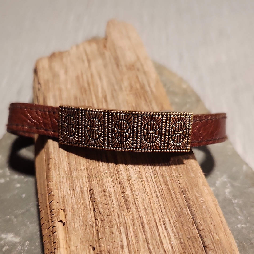 Vtg Barse Leather Bracelet Euc 29$